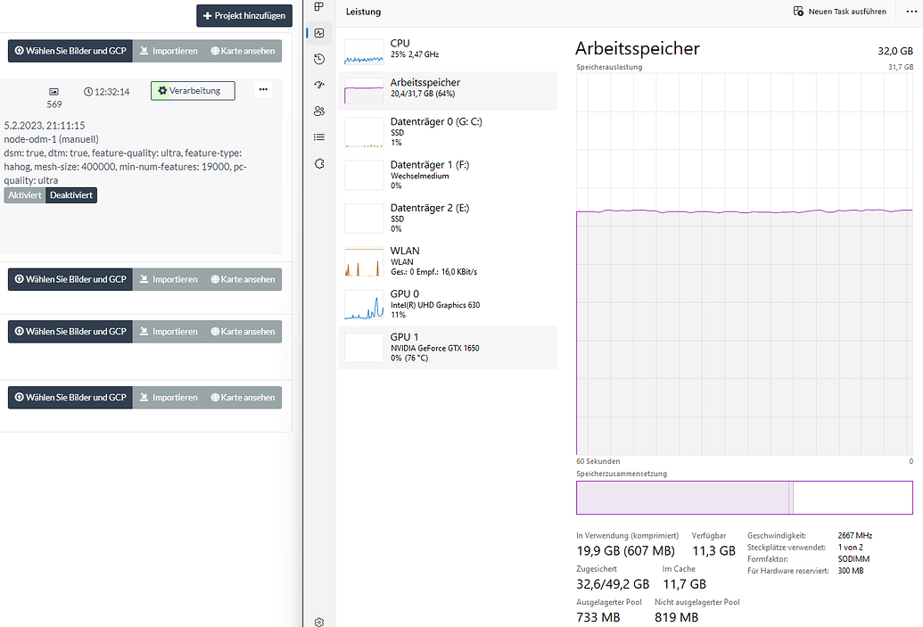 Why is WebODM not always using all resources? Can i get it faster ...