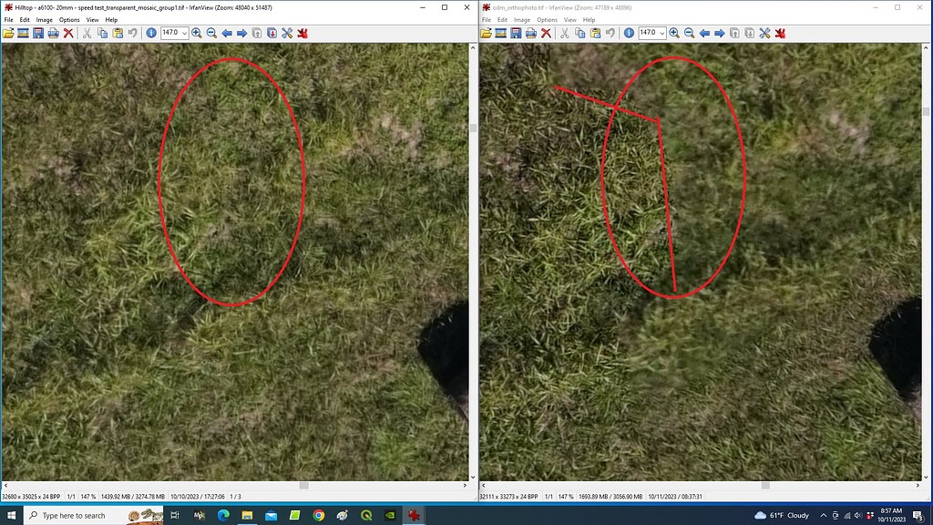 Interesting change in sharpness in orthophoto - WebODM - OpenDroneMap ...